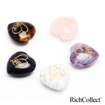 Natural crystal heart-shaped naked stone carving art LOVE Valentines Day LOVE object ornaments amethyst pink crystal white crystal