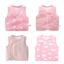 Baby girl children cotton waistcoat winter outer set warm vest male baby spring and autumn clothes