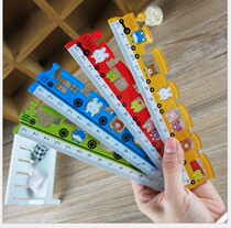 Creative stationery ruler cute color train 15cm ruler primary school childrens school supplies prize stationery