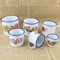 6-10CM nostalgic enamel cup beer cup small water Cup nostalgic tea cup old enamel cylinder mouth Cup iron Cup