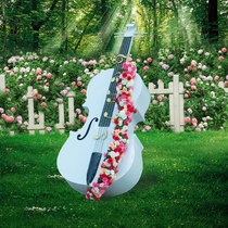Metal cello ornaments outdoor garden wedding props Park decoration sales building villa garden musical instrument sculpture