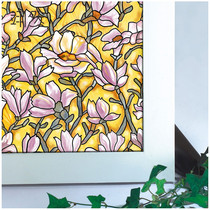 Window glass film bathroom sunscreen window flower balcony bathroom glue-free electrostatic glass paste color magnolia