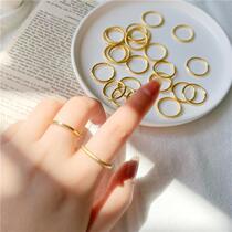 Zhou Dafu Huanmei Sansheng III Solid Vegetarian Rings Ring Aperture Ancient Method Pass Down Golden Glossy Ring Ring Love