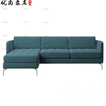 Simple modern three-person chaise corner living room casual soft decoration Nordic small apartment fabric double sofa combination