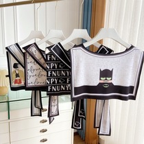 Silk scarf summer shoulder small sunscreen outside Ice Silk Net red shawl fashion scarf women air conditioning room thin