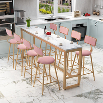 Nordic marble simple bar table and chair combination high table Bar light luxury ins Net red bar bar table and chair