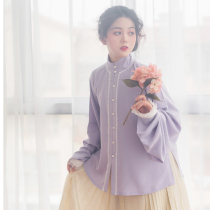 Qingkura Lower afternoon tea Original Ming-made Han suit Bow Bag Cuff Collar to the Flamboyat in the Short-shirt Spot Lace Han