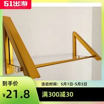 Folding invisible clothes pole gold drying rack wall-mounted balcony wall non-perforated telescopic indoor hotel simple