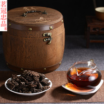 Old tea head Mingguan Yunnan Puer tea loose tea old tea head mellow cotton wool cotton resistant to foam 500 grams of wood barrel