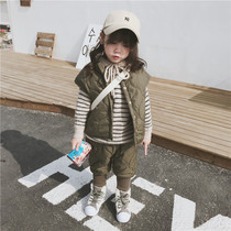 Fan winter boys and girls accent cotton set childrens practical cotton cotton cotton trousers 290