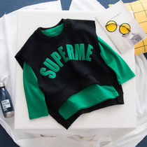 Boys clothes autumn new children Spring and Autumn base shirt female baby long sleeve T-shirt foreign style coat Korean version two pieces