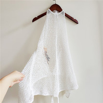 Xiangan counter beach sunscreen suit bikini VS blouse women lace Hollow hot spring shawl