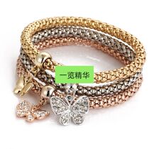 Fashion suit chain set with diamond butterfly bracelet woman