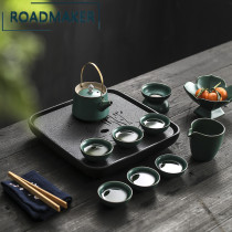 Rodmeco Japanese Kung Fu tea set Household simple modern living room ceramic teapot teacup tea tray set