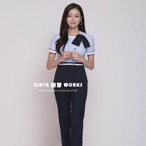 Spring and summer new beautician technician stylist work clothes Korean medical uniform elastic self-cultivation professional suit