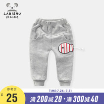 Price 69 (clearance)Rabi tree childrens clothing Boys sports pants Childrens trousers Male baby leggings winter