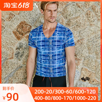 Mr. adore Mr. cool feeling V collar without mark cutting edge with heart cut mens home Sleeping blouse T-shirt short sleeve T-shirt NS12R21