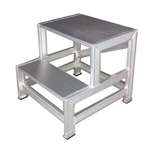 Aluminum alloy climbing mobile platform ladder warehouse pick-up stool shelf climbing ladder silent wheel shelf ladder four steps