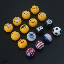 Car personalized valve cap modified smiling face valve cover interesting cute eyeball expression bag valve core set