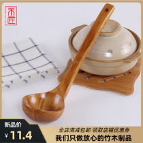 Masons new product day style soup spoon pure solid wood large number long handle hot pot with drinking porridge for oil and soup kitchen cooking tools