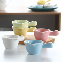 Mini with handle ceramic seasoning dish small saucer dipping dish steak sauce cup sauces vinegar saucer Pickles saucer