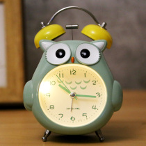 Small alarm clock for students with mute boy cartoon child female cute bedroom bedside luminous creative super loud sound