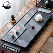 ROADMAKER natural whole black gold stone tea tray Large stone tea table Tea sea household stone tea tray