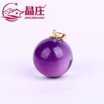 High quality natural amethyst pendant dark purple gemstone crystal ball pendant G18K golden charm clavicle necklace