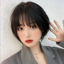 Wig Women Summer Short Real Hair Full Human Hair Full Hair Cover Round Face Bobo Head Bald Chemotherapy Real Human Hair Thread