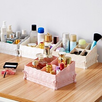  Creative desktop dresser cosmetics grid storage box Desktop plastic multi-grid finishing box Skin care products shelf