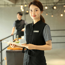 Milk tea hotel waiter work clothes short-sleeved Western food drink front desk cashier Hot pot hotel cafe Autumn spring and summer women