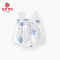Baby Harnesses Bag Fart summer vest Braces Triangle Khae Woman Baby Pure Cotton Conjoined Summer Dress Princess Cute