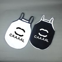 Tide Pet Clothes Xia Pure Cotton Hanging Vest Little Scarlet Two-color Black and White Fa Koki Chenary Teddy