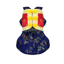 Festive dog Tang suit two-legged skirt autumn and winter Teddy Bomei New Year red plus velvet cotton coat cat clothes cute