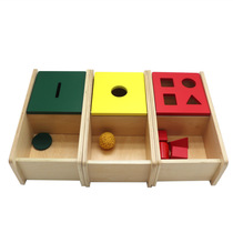 Montessori geometry into the box wool ball original film supporting teaching aids kindergarten early education toys wooden