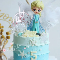 Cute Princess ice and snow cool birthday cake decoration Doll Doll hand-held princess party decoration
