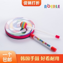 Orff musical instrument toy tambourine Parent-child music teaching aids Lollipop drum Primary school wooden hand drumming candy drum
