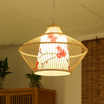 Catch the lanterns Japanese style simple bamboo wood chandelier creative personality Art restaurant box tea room study lighting