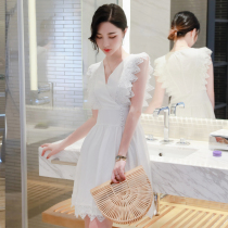 White small evening dress female 2021 New temperament bridesmaid skirt banquet usually wear engagement dress summer