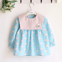 Axi and Yue Xiaohua children autumn and winter cotton girls long sleeve waterproof coat baby bib eating clothes