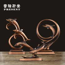 Dolphin desktop ornaments indoor living room porch decorations creative home counters decoration resin crafts modern