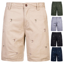 Summer cotton casual shorts men's straight hot pants embroid