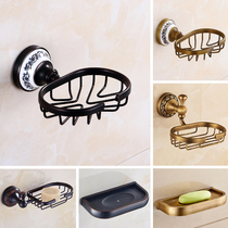 Antique soap rack Free hole soap rack wall soap net bathroom soap dish Bathroom American black soap box basket