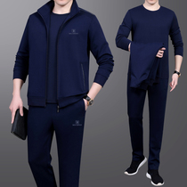 Middle-aged and elderly sportswear suit suit mens spring and autumn new father casual three-piece loose large size father suit