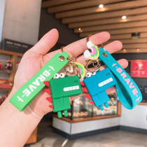 Cartoon Dinosaur Drop Glue Womens Bag Pendant Couple Paparazzi Creative Car Key Chain Cute Hang Accessories Key Buckle