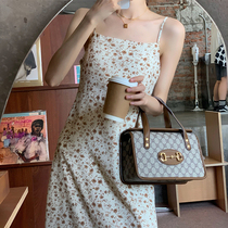 Dress 2021 new spring and summer suspender floral skirt French bellflower temperament printed bottoming long skirt explosion