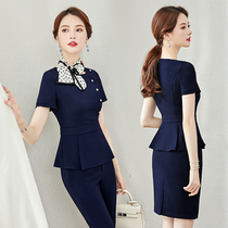 High-end business suit suit Femininity fashion capable thin and thin summer dress Hotel beauty shop work clothes