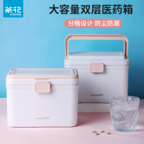 tea flower multi-layer medicine box home medicine storage box home medicine box portable medicine storage box