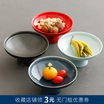 Japanese-style Ogara Liu Jianshan flower arrangement High-legged refreshment plate Fruit plate Ceramic dish Chinese Zen flower Road ornaments