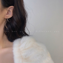 Cold style simple bow earrings female 2021 New Tide Net Red fashion temperament personality long earrings ear studs